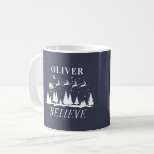 Bild av jultomten på traditionellt marinflyg kaffemugg