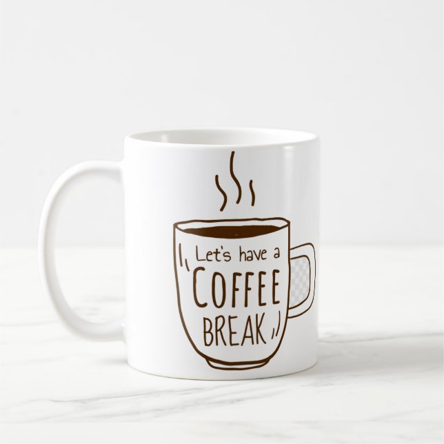 Bild av kaffebrytning ord doodle kaffemugg (Vänster)