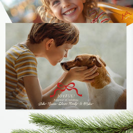 Bild av klassiskt retro-rött julomsbåge julkort