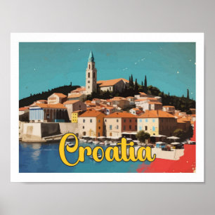 Bild av Kroatiens pop Art Travel Poster