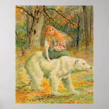 Bild av kvinnlig riding på vintagen Bear