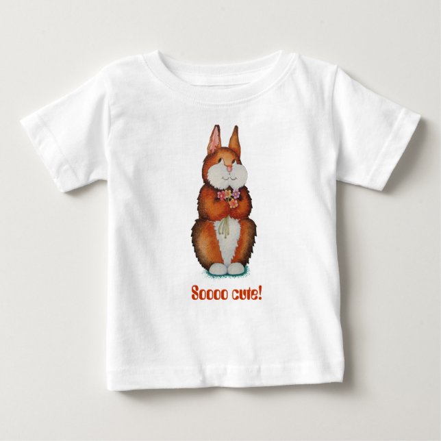 bild av leende söt brunkanin tee shirt (Framsida)
