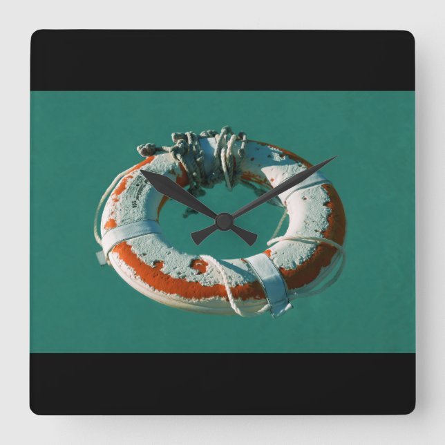 Bild av Life Ring Art Photograph Fyrkantig Klocka (Framsida)