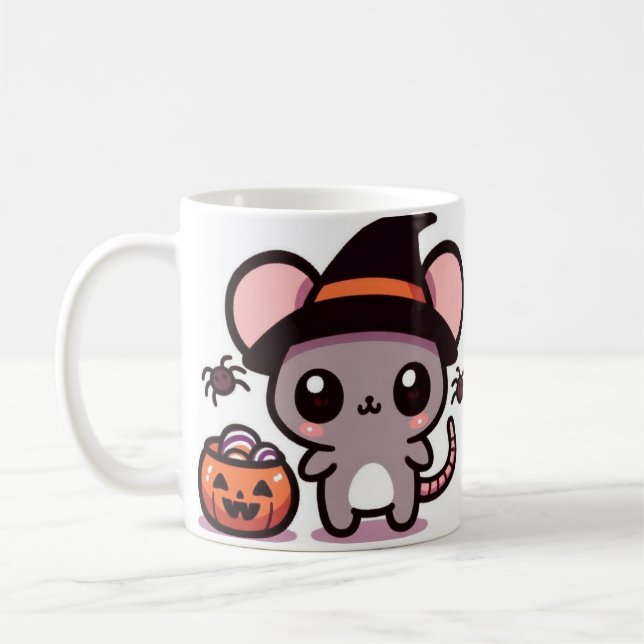 Bild av ljus och spoky Halloween med ett Kaffemugg (Vänster)