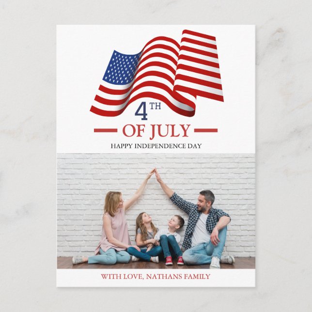 Bild av lycklig 4 juli Independence day Amerika Vykort (Framsida)