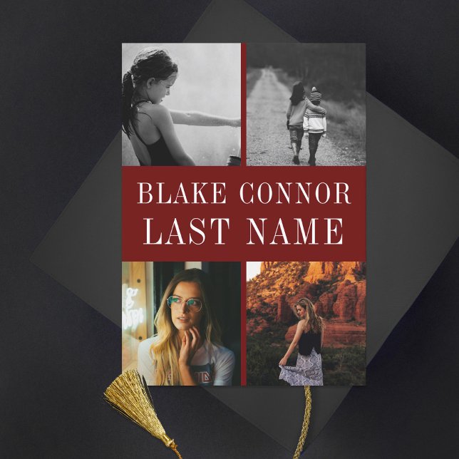 Bild av Maroon Red Simple namn studenten Meddelande (Skapare uppladdad)