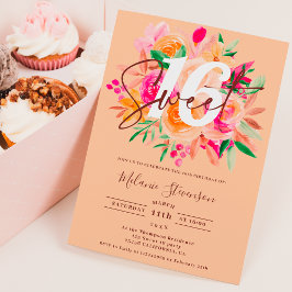 Bild av Modern fall rosa Peach blommigt chic Sweet Inbjudningar