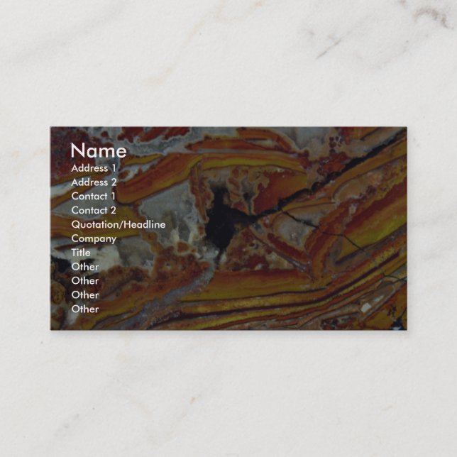 Bild av orangen och gultjasperen visitkort (Framsida)