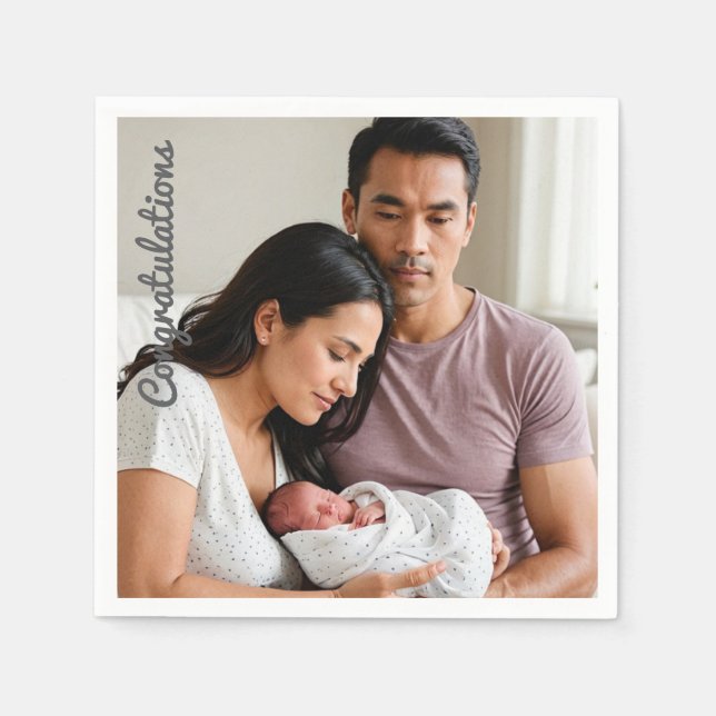 Bild av personlig Baby Newborn Party Anpassningsba Pappersservett (Framsidan)