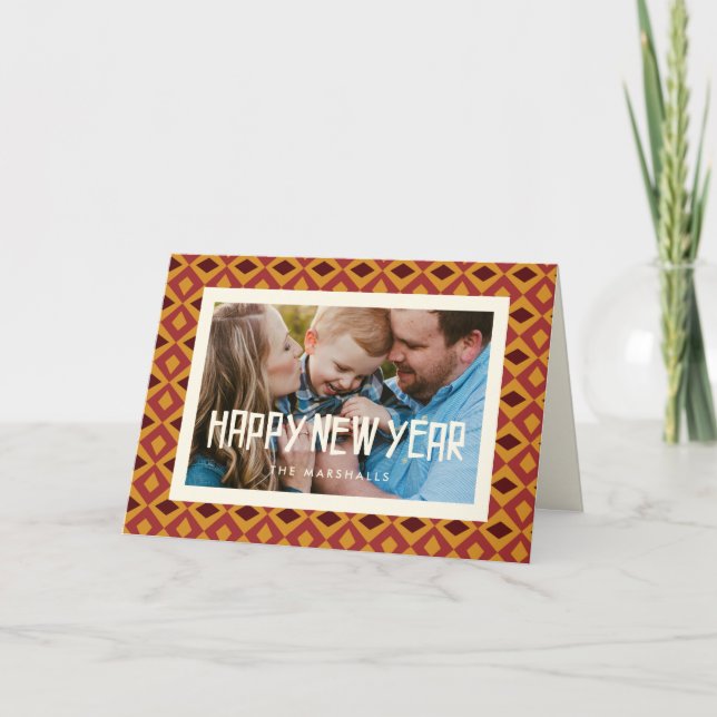 Bild av Retro mitten av århundradet mönster Gott n Helgkort (Framsida)