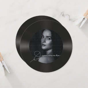 Bild av Retro vinyl-post Quinceanera Inbjudningar