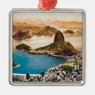 Bild av Rio de Janeiro cityscape Julgransprydnad Metall