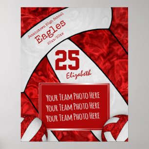 Bild av rött vitt volleyball-lag poster