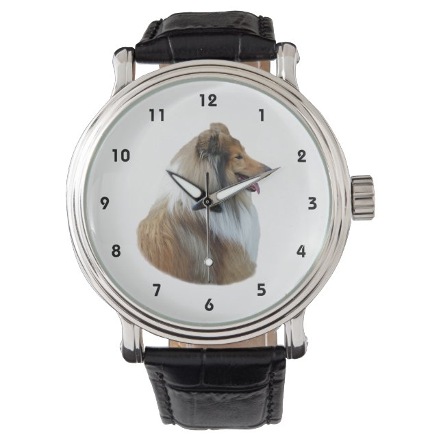 Bild av Rough Collie hund porträtt Armbandsur (Framsida)