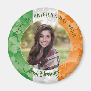 Bild av S:t Patrick's Day Irish shamrocks flagga r Magnet