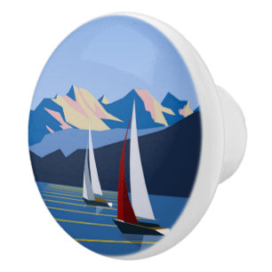 Bild av segelbåtar och berg knopp