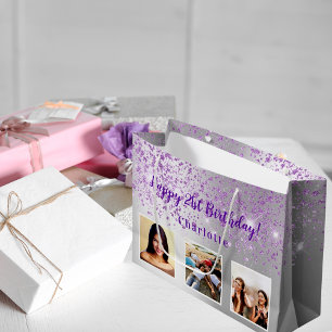 Bild av silver lila anpassningsbar glitter namn