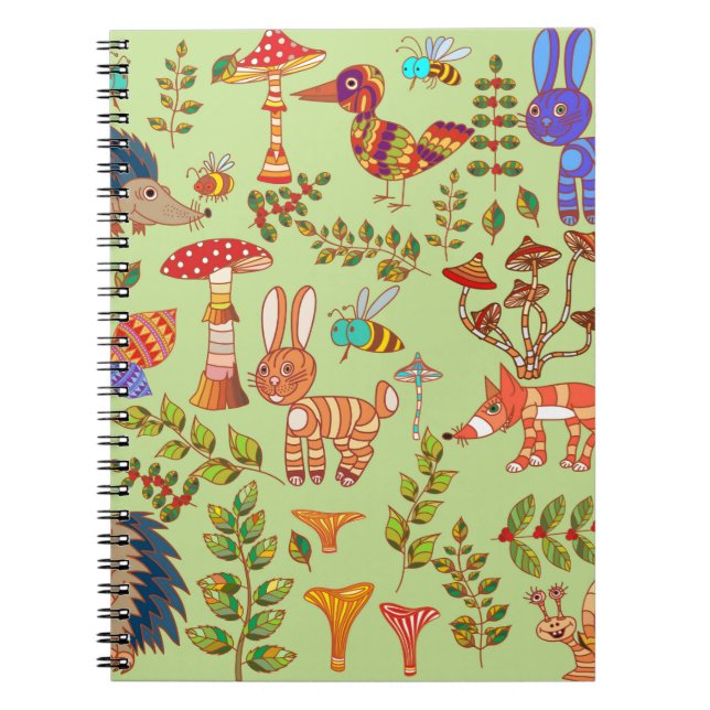 Bild av skogslivet. Flora och fauna. Vinta Anteckningsbok (Framsidan)