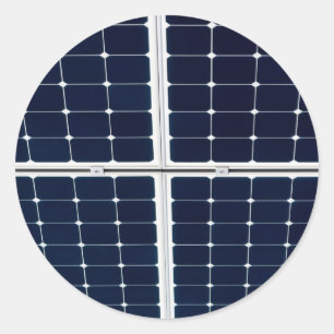Bild av solenergipanel roligt runt klistermärke