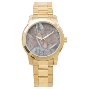 bild av sovande, söta rävdjur armbandsur