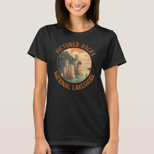 Bild av Sten National Lakeshore Disted Retro T Shirt