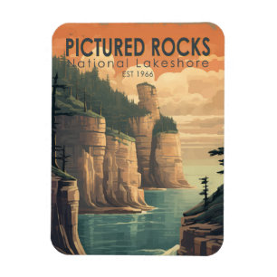 Bild av Sten National Lakeshore Travel Vintage Magnet