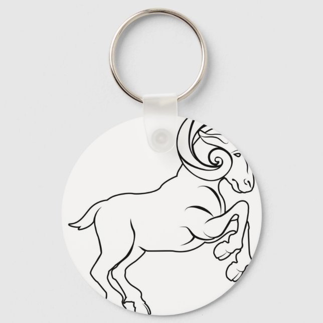 Bild av stilized aries ram nyckelring (Framsida)