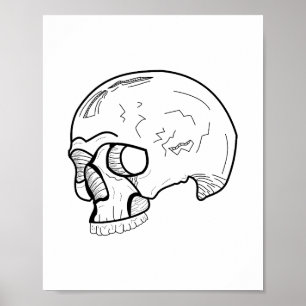 Bild av svart skullrad ritning poster