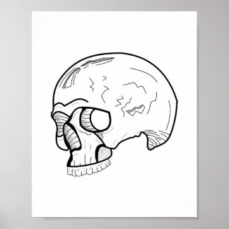 Bild av svart skullrad ritning poster