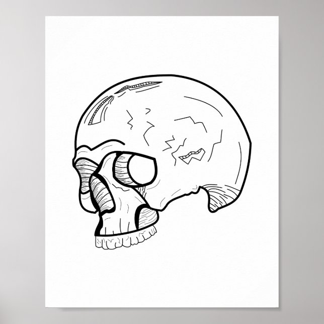 Bild av svart skullrad ritning poster (Framsidan)