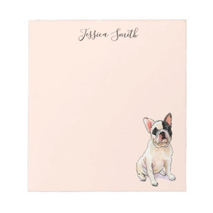 Bild av Sweet Fransk Bulldog på Rosa Anteckningsbl Anteckningsblock