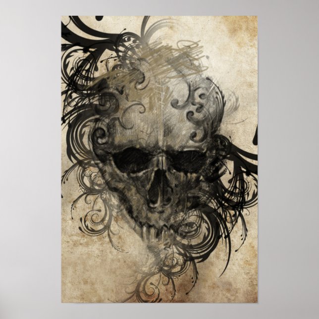 Bild av Tattobild, handgjord illustration Poster (Framsidan)