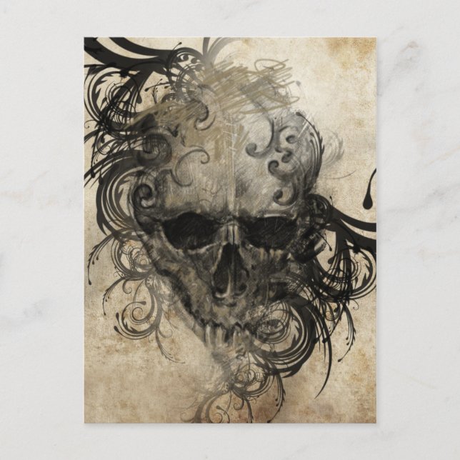 Bild av Tattobild, handgjord illustration Vykort (Framsida)