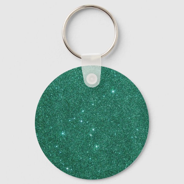 Bild av teal glitter nyckelring (Framsida)