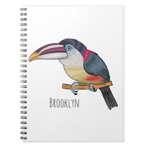Bild av tecknad av rödspättad aracari anteckningsbok