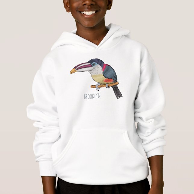 Bild av tecknad av rödspättad aracari t shirt (Framsida)