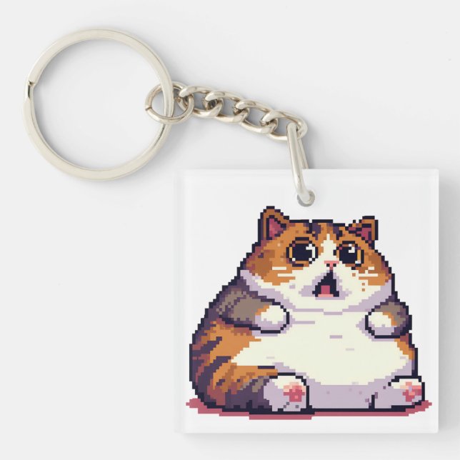 Bild av tjocken Katt för  av orange, pixelbild (Framsidan)