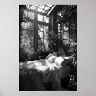 Bild av trädgårdsbudoir B&W Poster