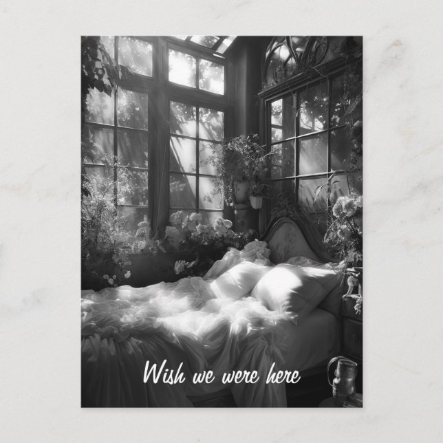 Bild av trädgårdsbudoir B&W Vykort (Framsida)