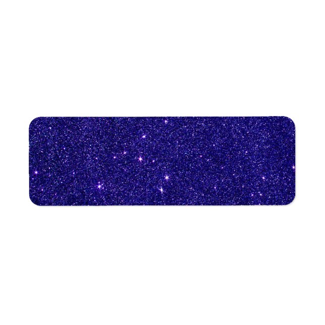 Bild av trendiget blå glitter returadress etikett (Framsidan)