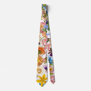 Bild av tropiska blommor och trädgårdblommor. slips