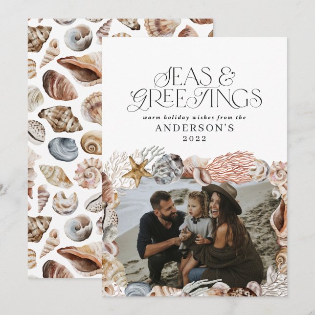 Bild av Tropiska varma julhav och hälsning Julkort (Fram/baksida)