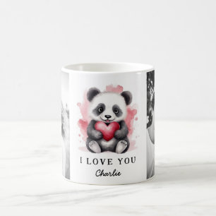 Bild av valentines day, panda, hjärta, namn kaffemugg