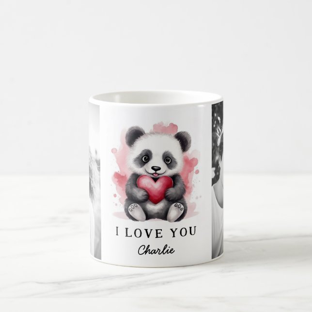 Bild av valentines day, panda, hjärta, namn kaffemugg (Center)