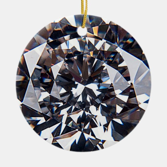 Bild av vänd Elegant Diamond Gem-bild Julgransprydnad Keramik (Framsidan)