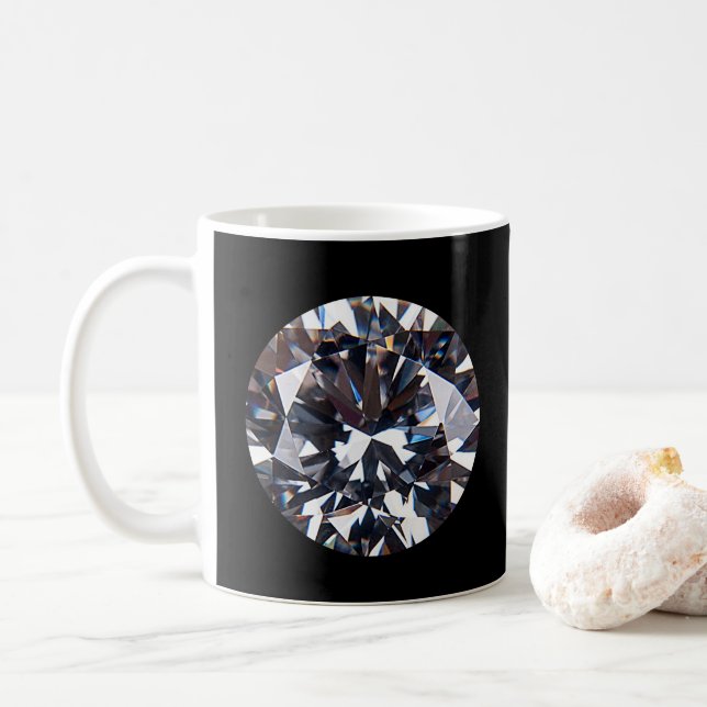 Bild av vänd Elegant Diamond Gem-bild Kaffemugg (Med munk)