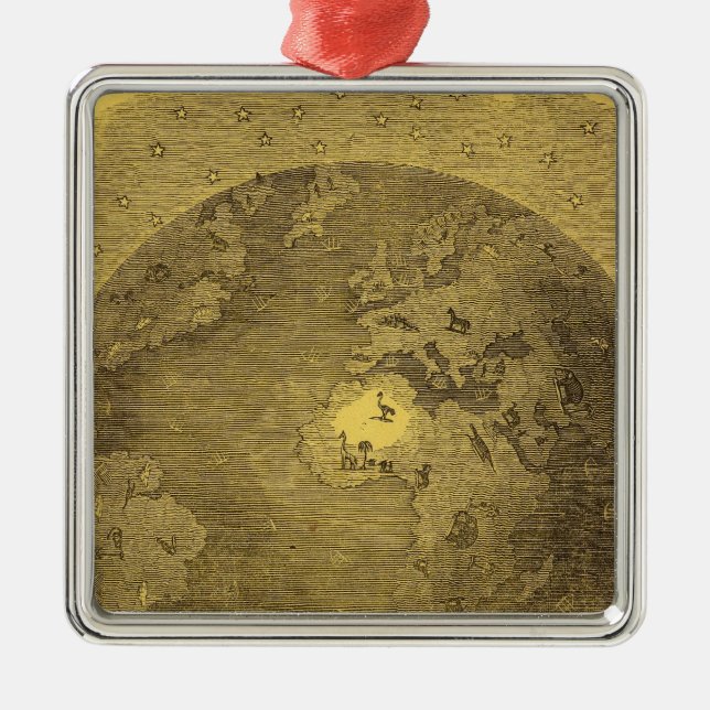 Bild av världen julgransprydnad metall (Framsidan)