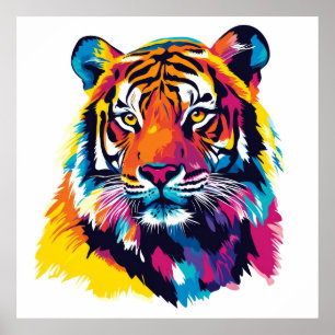 Bild av vattenfärgsfärg i Tiger Porträtt Poster