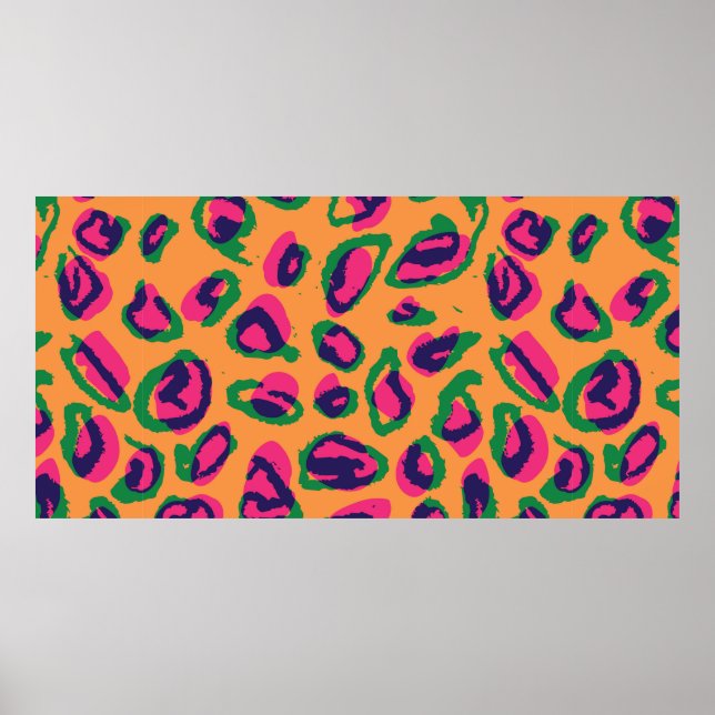 Bild av vattenfärgsleopard för djurtryck poster (Framsidan)