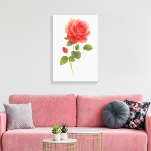 Bild av vattenfärgsmur i röd ros Gift & Home Dec